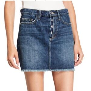 CURRENT/ELLIOT Exposed Button Fly Five-Pocket Denim Mini Skirt